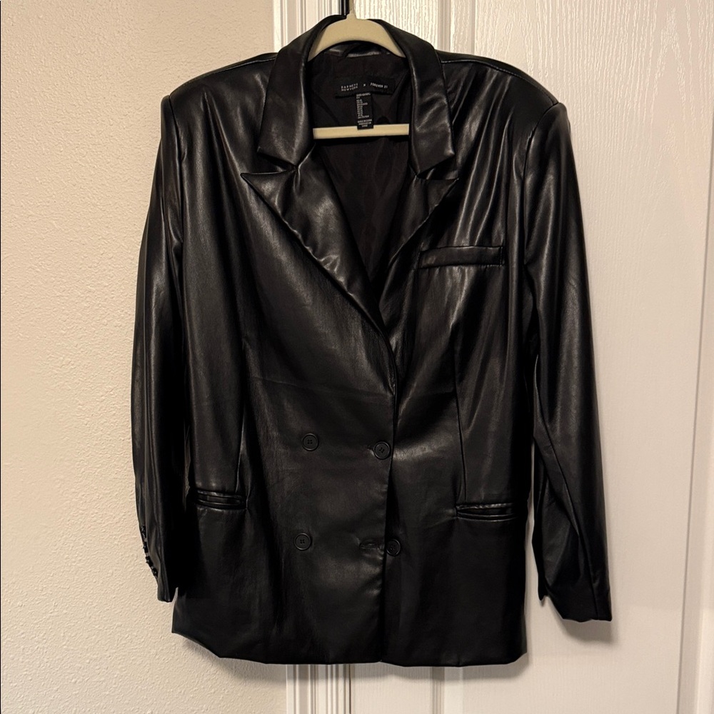 Barney’s NY Women's Black Leather Jacket XL